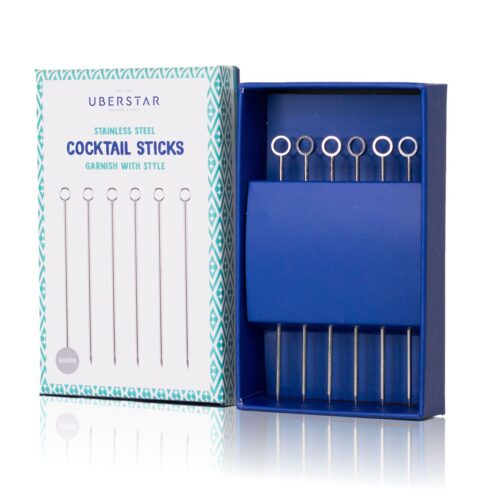UBERSTAR COCKTAIL STIRRER STICKS  - SILVER FINISH