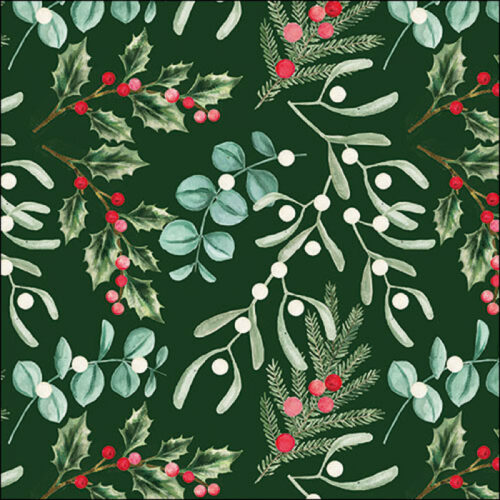FOLIAGE SCATTER GREEN PAPER NAPKINS