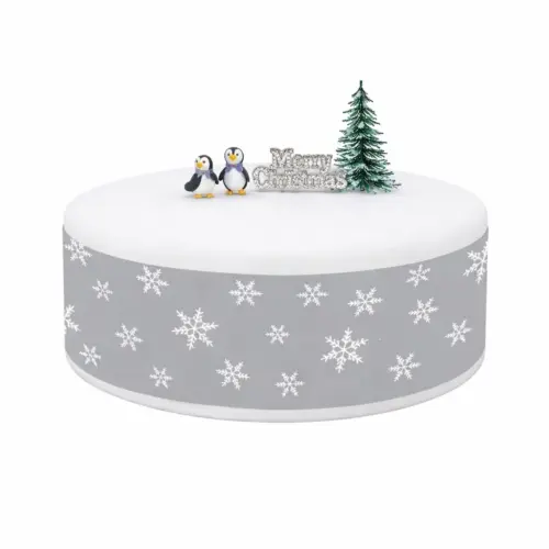 SILVER SNOWFLAKE CAKE FRILL