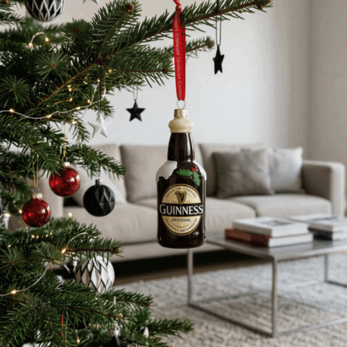 GUINNESS GLASS BOTTLE CHRISTMAS DECORATION
