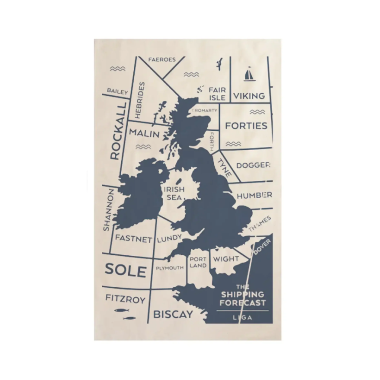 SHIPPING FORECAST ORGANIC COTTON TEA TOWEL