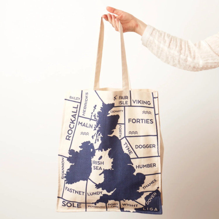 SHIPPING FORECAST LARGE TOTE BAG