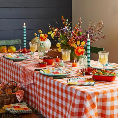GREEN STRIPE DINNER CANDLE 28CM