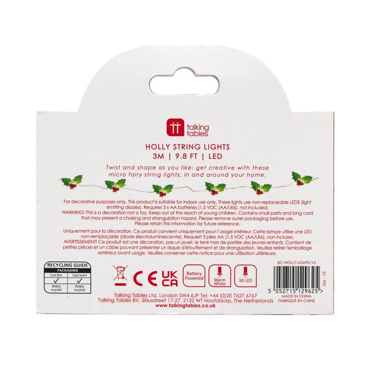 BOTANICAL HOLLY STRING LIGHTS - 3 METER LENGTH - Image 4