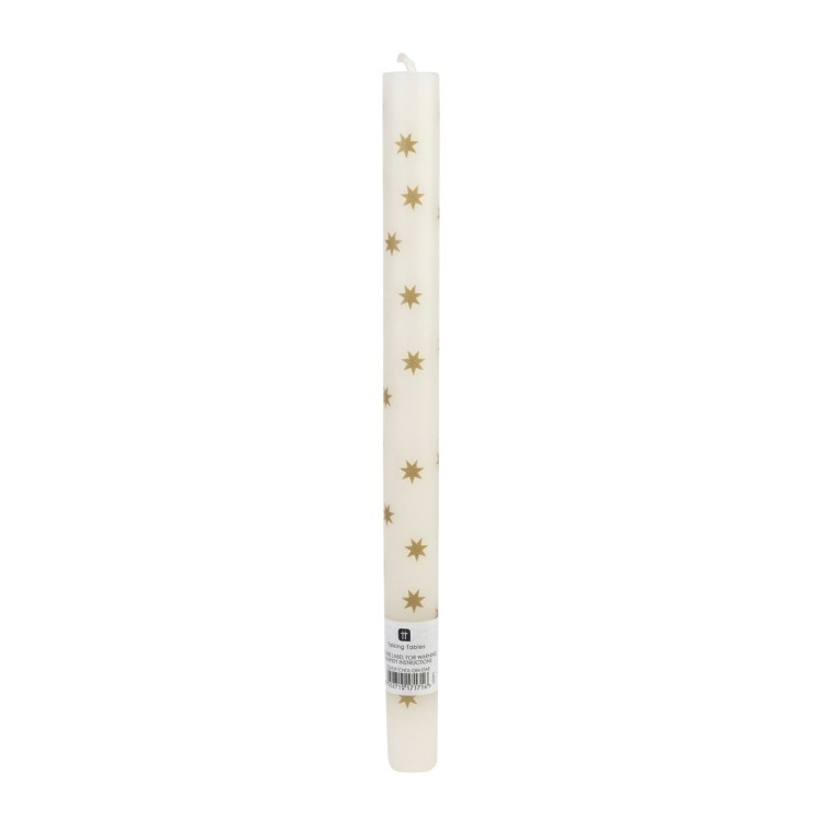 GOLD STARS DINNER CANDLE 28CM - Image 2