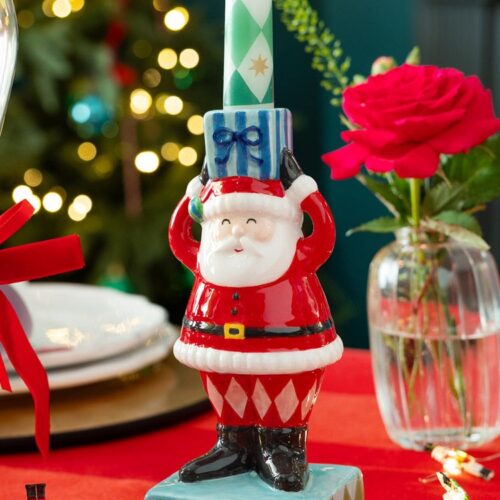 SANTA CERAMIC CANDLE HOLDER