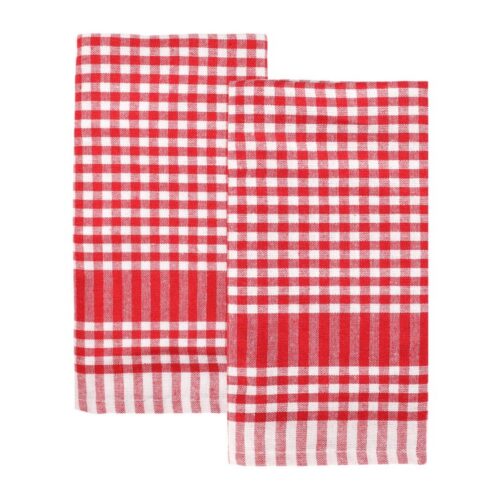 GINGHAM COTTON NAPKINS - RED / PACK OF 2