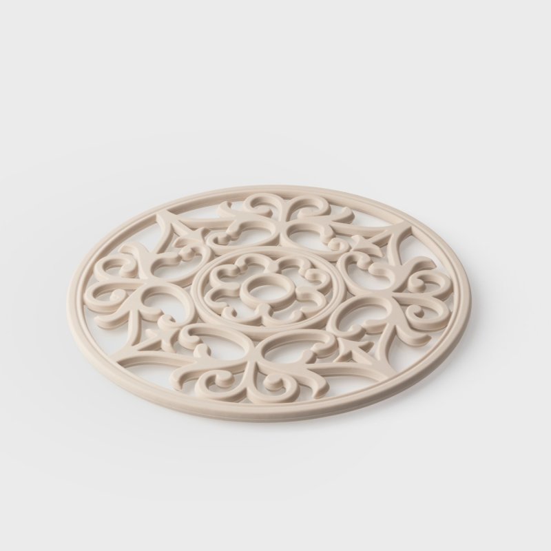 VINTAGE ROUND SILICONE TRIVET - OYSTER