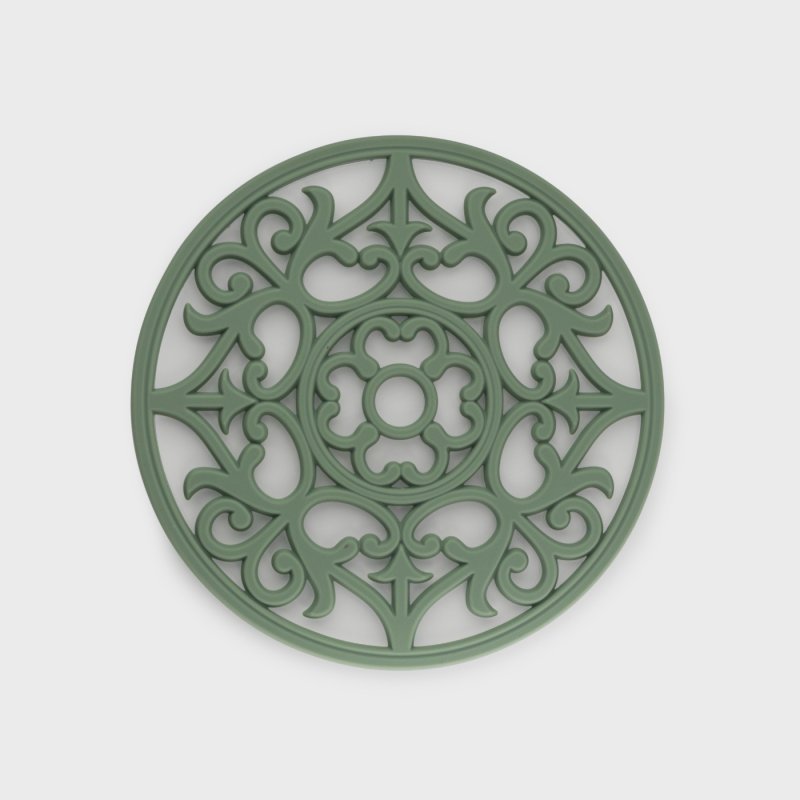 VINTAGE ROUND SILICONE TRIVET - SAGE