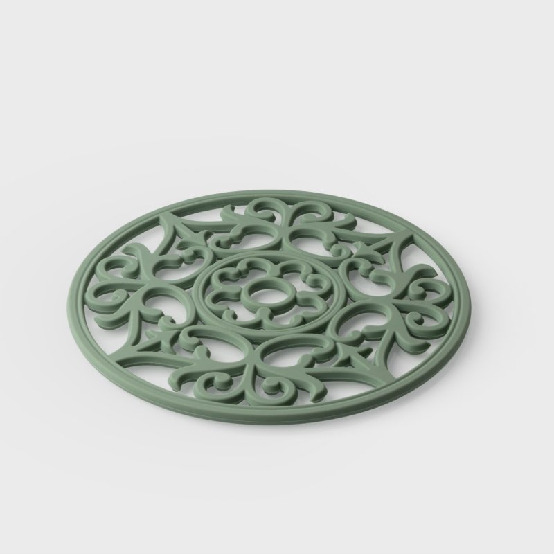 VINTAGE ROUND SILICONE TRIVET - SAGE - Image 2