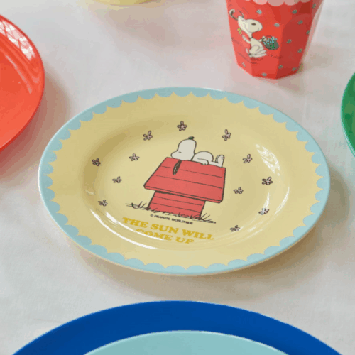 SNOOPY MELAMINE PLATE - CREAM PRINT