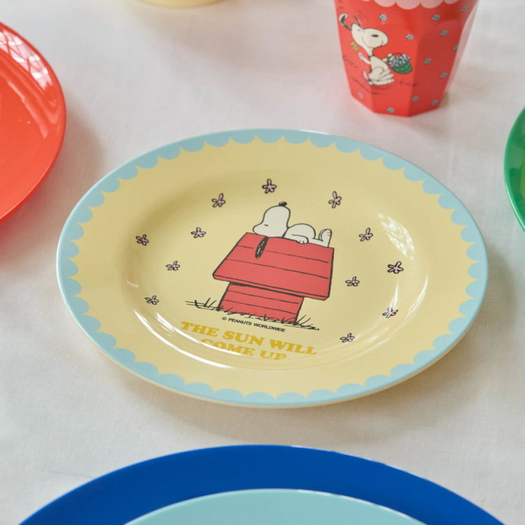 SNOOPY MELAMINE PLATE - CREAM PRINT